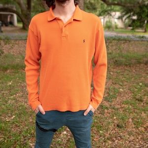Orange Waffle Thermal Shirt POLO by Ralph Lauren